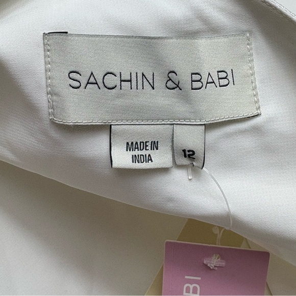 NWT Sachin & Babi Dorien Bow Train Wrap Mini Dress 12 Anthropologie Bridal *FLAW - Picture 12 of 16